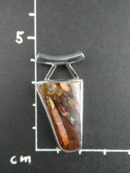 Opal in versteinertem Holz Kettenanhänger (999er/925er Silber)